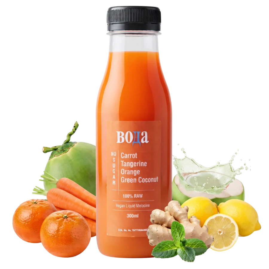 Boda Carrot Tangerine Orange Green Coconut juice