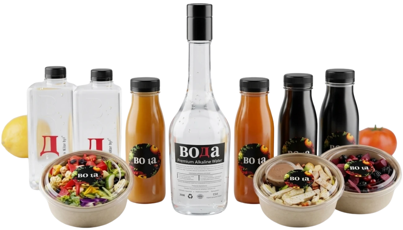 The Boda range: alkaline water, fresh juices and salads